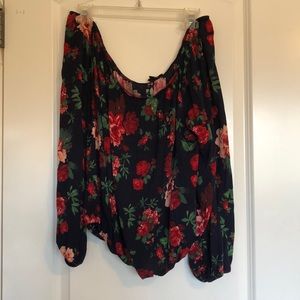 Floral off the shoulder shirt